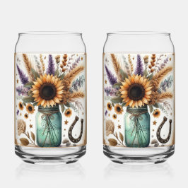 Vaso Con Forma De Lata Frasco de vidrio con forma de lata de girasol occi