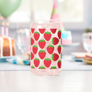 Vaso Con Forma De Lata Fresas de color de agua patrón sin mar