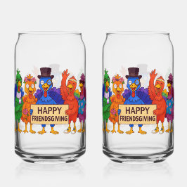 Vaso Con Forma De Lata Friendsgiving Turkey Soda Glass