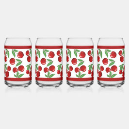 Vaso Con Forma De Lata Fruta de las cerezas rojas por todo el patrón
