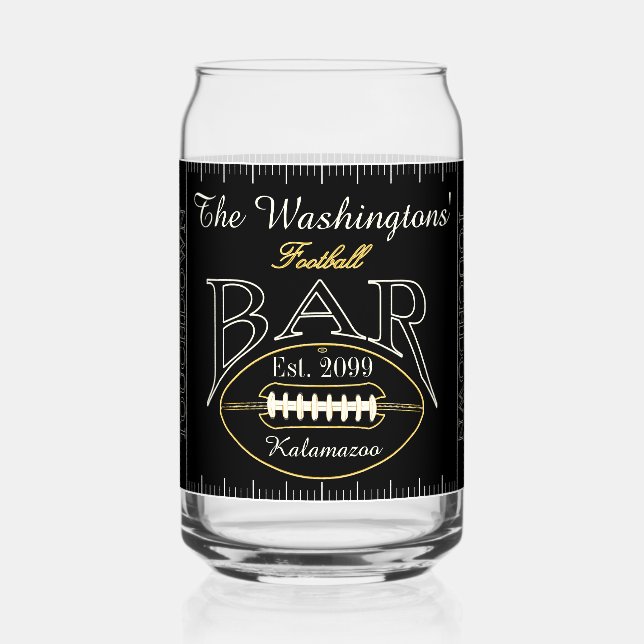 Vaso Con Forma De Lata Fun American Football Bar Drinkware Beer (Anverso)