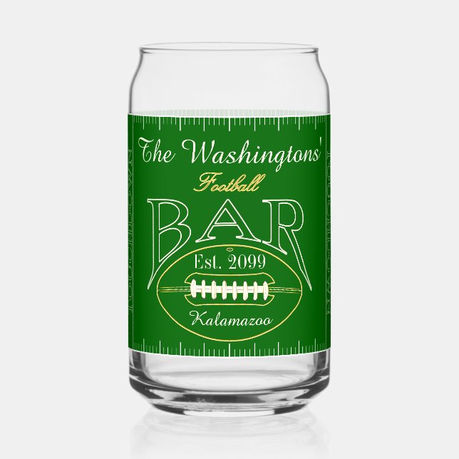 Vaso Con Forma De Lata Fun American Football Bar Drinkware Beer (Anverso)