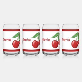 Vaso Con Forma De Lata Fun Red Cherries Personalizadas