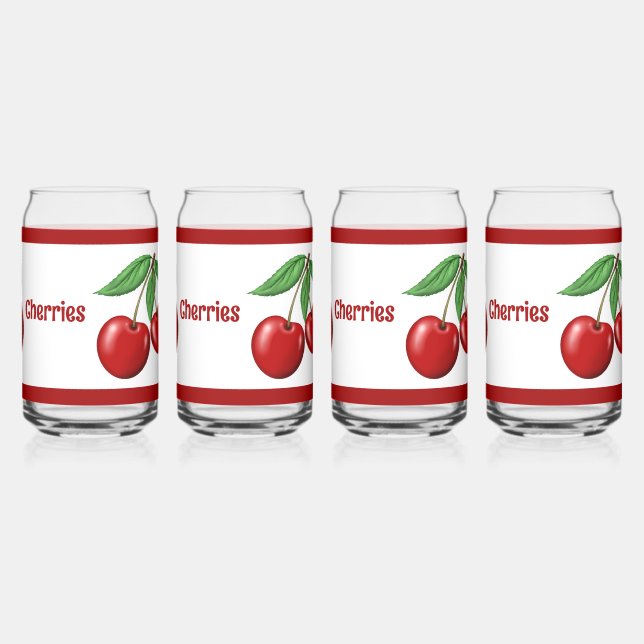 Vaso Con Forma De Lata Fun Red Cherries Personalizadas (Izquierda)