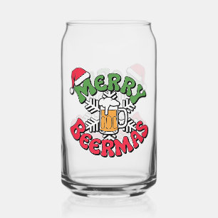 Vaso Con Forma De Lata Funny Merry Beermas Navidades bebiendo fiesta