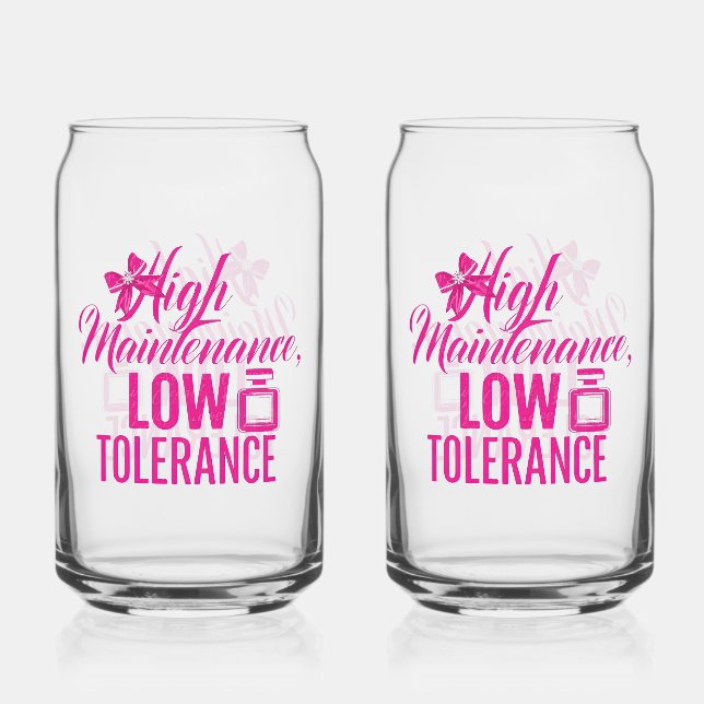 Vaso Con Forma De Lata Funny Pink Girly Attitude Quote (Anverso)