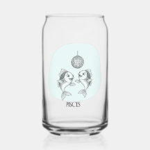 Funny Pisces Zodiac Disco Fish Drinkware Set