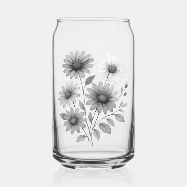 Vaso Con Forma De Lata Gafas de agua, bebederos, diseño de margarita (Anverso)