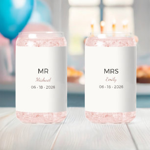Vaso Con Forma De Lata Gafas de boda Sr Sra Juego de brindis romántico