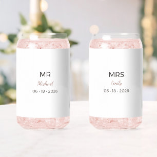 Vaso Con Forma De Lata Gafas de boda Sr Sra   Juego de brindis romántico