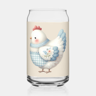 Vaso Con Forma De Lata Gallo de Casa de Campo de Cuadros Azules