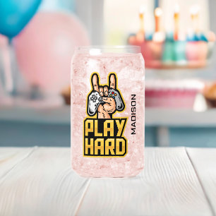 Vaso Con Forma De Lata Gamer de nombre personalizado