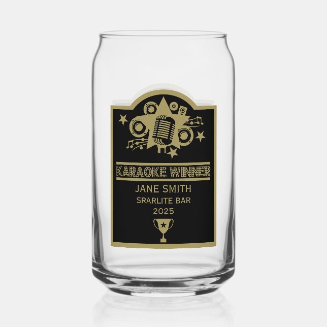 Vaso Con Forma De Lata Ganador de Karaoke (Anverso)