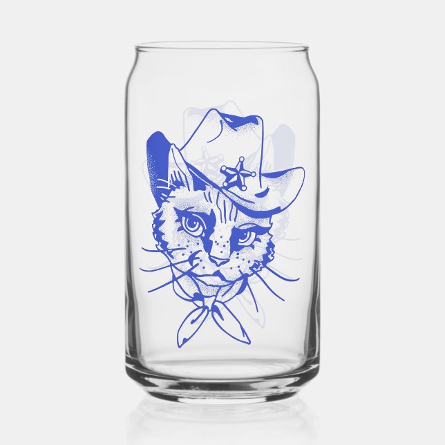 Vaso Con Forma De Lata Gata Puede Vidrio (Anverso)