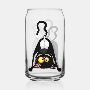 Vaso Con Forma De Lata Gato al Revés Personaje de Dibujos Divertido