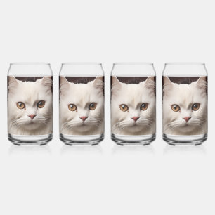 Vaso Con Forma De Lata Gato blanco majestuoso