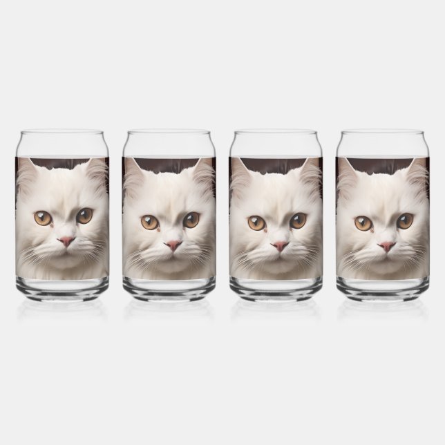 Vaso Con Forma De Lata Gato blanco majestuoso (Izquierda)