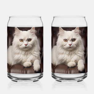 Vaso Con Forma De Lata Gato blanco majestuoso
