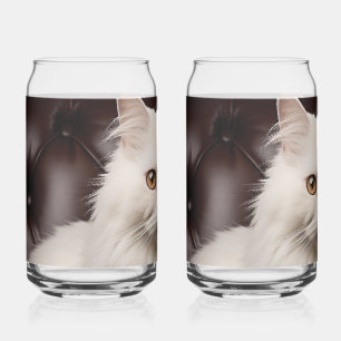 Vaso Con Forma De Lata Gato blanco majestuoso