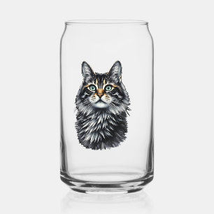 Vaso Con Forma De Lata Gato de Ojo Verde