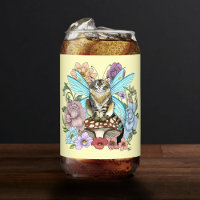 Gato Hada Tabby Pastel Caprichoso Fantasía Floral 