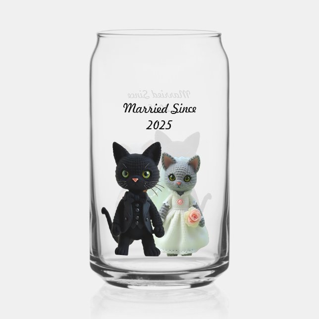 Vaso Con Forma De Lata Gatos casados 2025 (Anverso)