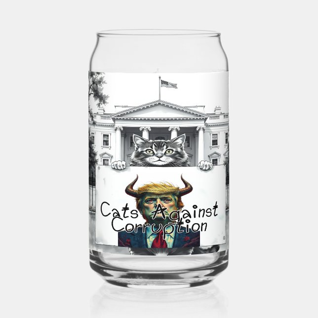 Vaso Con Forma De Lata Gatos contra la corrupción (Anverso)