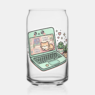 Vaso Con Forma De Lata Gatos de computadora con vibraciones geniales kawa