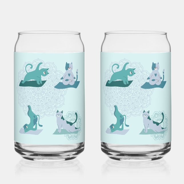 Vaso Con Forma De Lata Gatos de yoga (Anverso)