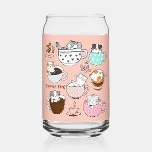 Vaso Con Forma De Lata Gatos en tazas de café