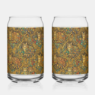 Vaso Con Forma De Lata Gatos estilo Nouveau dorado