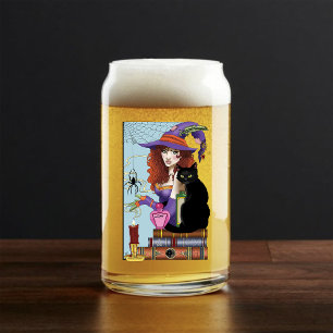 Vaso Con Forma De Lata Gatos Libros Pociones De Brujas