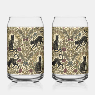 Vaso Con Forma De Lata Gatos Negros Art Nouveau