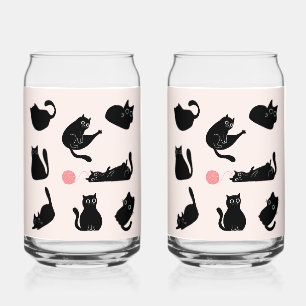 Vaso Con Forma De Lata Gatos negros tontos