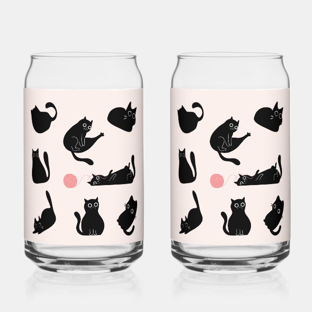 Vaso Con Forma De Lata Gatos negros tontos (Anverso)