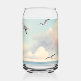 Vaso Con Forma De Lata Gaviotas de faro costero Serenidad de cielo pastel