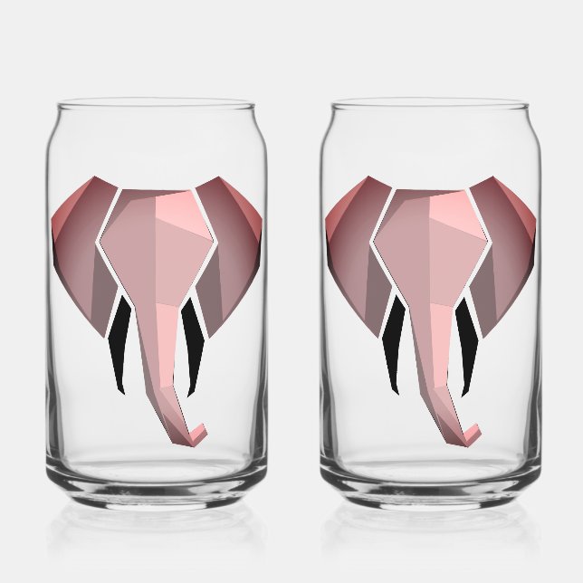 Vaso Con Forma De Lata Geometría Cabeza elefante (Anverso)