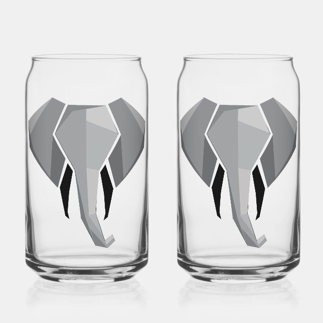 Vaso Con Forma De Lata Geometría Cabeza elefante (Anverso)