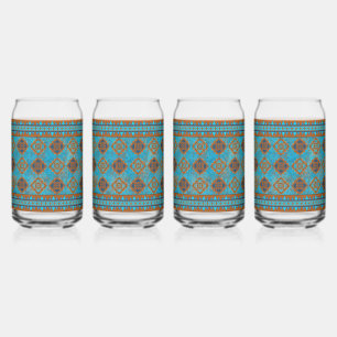 Vaso Con Forma De Lata Geométrico turquesa de los picos de montaña del su