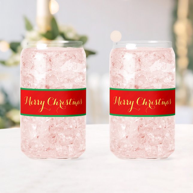 Vaso Con Forma De Lata Glamour navideño personalizado (Insitu (Boda))