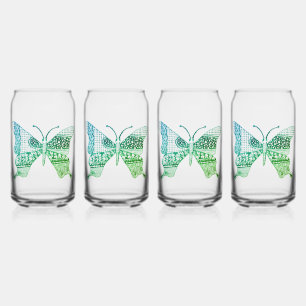 Vaso Con Forma De Lata Glasos de mariposa verde lindo Zen