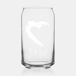 Vaso Con Forma De Lata Glass Drinkware Moon Heart
