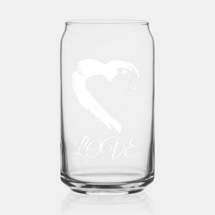 Vaso Con Forma De Lata Glass Drinkware Moon Heart