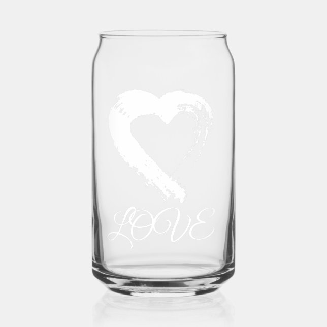 Vaso Con Forma De Lata Glass Drinkware Moon Heart (Anverso)