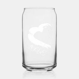 Vaso Con Forma De Lata Glass Drinkware Moon Heart