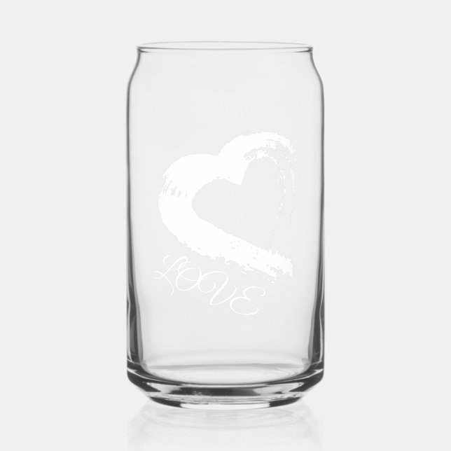 Vaso Con Forma De Lata Glass Drinkware Moon Heart (Anverso)