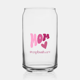Vaso Con Forma De Lata Glass Mom heart