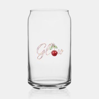 Vaso Con Forma De Lata Glow Cherry – Elegant Glass