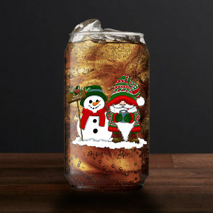 Vaso Con Forma De Lata Gnomo de Navidad Acogedor Muñeco de Nieve Fiesta d