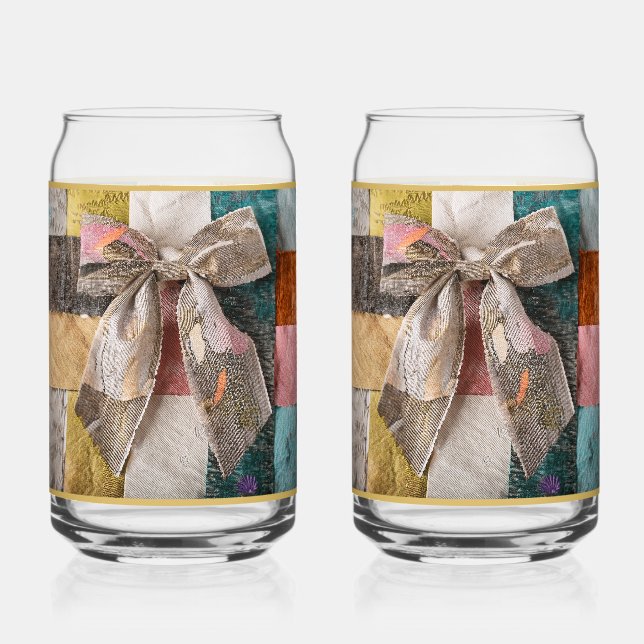 Vaso Con Forma De Lata Gold Bow Soda Glass (Anverso)